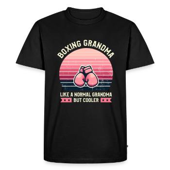 Boxing Grandma Grandmother Boxer Fan - Men's Premium Organic T-Shirt - black - Front - Nico (187cm)