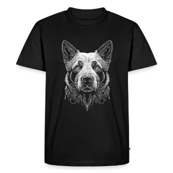 Line Art Australian Cattle Dog - Men's Premium Organic T-Shirt - black - Front - Nico (187cm)