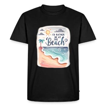 I'd Rather Be At The Beach Summer Vacation Beaches - Men's Premium Organic T-Shirt - black - Front - Nico (187cm)