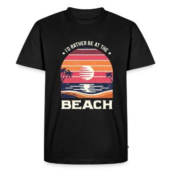 I'd Rather Be At The Beach Summer Vacation Beaches - Men's Premium Organic T-Shirt - black - Front - Nico (187cm)