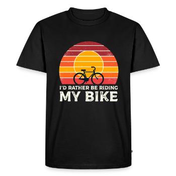 Je préfère faire du vélo Vélo VTT - T-shirt Premium bio Homme - noir - Devant - Nico (187cm)