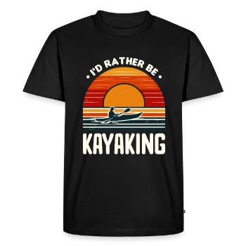 I'd Rather Be Kayaking Kayak Kayaker Paddling - Men's Premium Organic T-Shirt - black - Front - Nico (187cm)