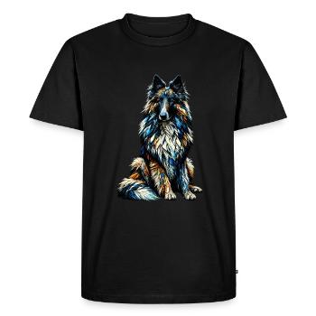 Polygon Art Berger Belge Groenendael Belge - T-shirt Premium bio Homme - noir - Devant - Nico (187cm)