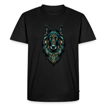 Mandala Art Chien De Berger Belge Groenendael Belge - T-shirt Premium bio Homme - noir - Devant - Nico (187cm)