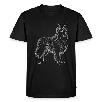 Dessin au trait Chien de berger belge Groenendael belge - T-shirt Premium bio Homme - noir - Devant - Nico (187cm)