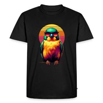 Retro Sunset Sunglasses Canary Birdwatching - Men's Premium Organic T-Shirt - black - Front - Nico (187cm)