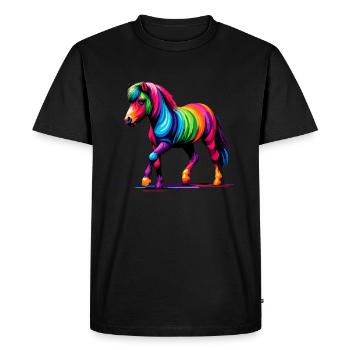 Pop Art Coloré Miniature Cheval Cheval - T-shirt Premium bio Homme - noir - Devant - Nico (187cm)