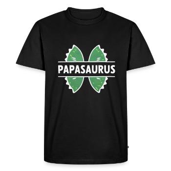 Papasaurus Papasaurus Father's Day Humor Gift - Men's Premium Organic T-Shirt - black - Front - Nico (187cm)