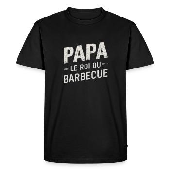 Father's Day Dad King of Barbecue Humor Gift - Men's Premium Organic T-Shirt - black - Front - Nico (187cm)