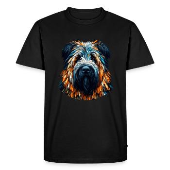 Polygone Art Briard Briards - T-shirt Premium bio Homme - noir - Devant - Nico (187cm)