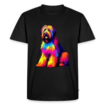Briards Pop Art Colorés - T-shirt Premium bio Homme - noir - Devant - Nico (187cm)