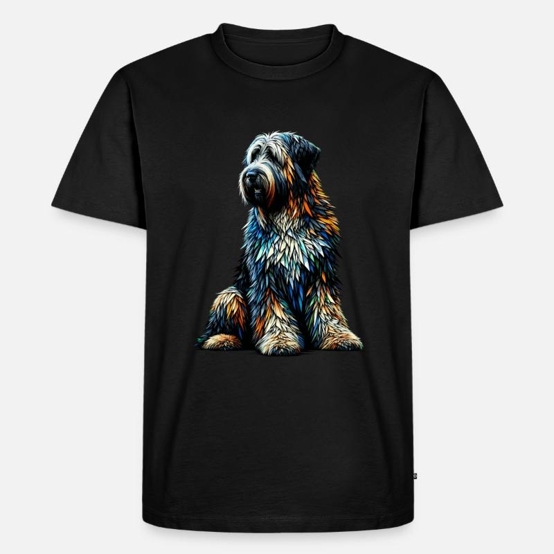 Polygon Art Briard Briards - Männer Premium Bio T-Shirt - Schwarz