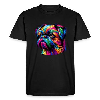 Pop Art Coloré Bruxelles Griffon Griffon - T-shirt Premium bio Homme - noir - Devant - Nico (187cm)