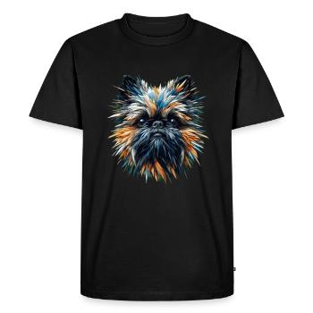 Polygone Art Bruxelles Griffon Griffon Bruxellois - T-shirt Premium bio Homme - noir - Devant - Nico (187cm)