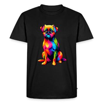 Pop Art Coloré Bruxelles Griffon Griffon - T-shirt Premium bio Homme - noir - Devant - Nico (187cm)