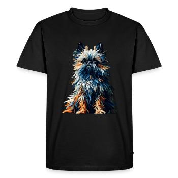 Polygone Art Bruxelles Griffon Griffon Bruxellois - T-shirt Premium bio Homme - noir - Devant - Nico (187cm)