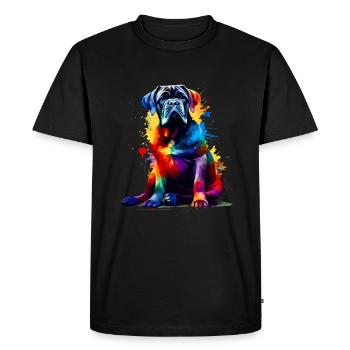 Colorful Splash Art Cane Corso Italian Mastiff - Men's Premium Organic T-Shirt - black - Front - Nico (187cm)