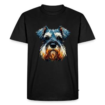 Polygon Art Giant Schnauzer Schnauzers - Men's Premium Organic T-Shirt - black - Front - Nico (187cm)