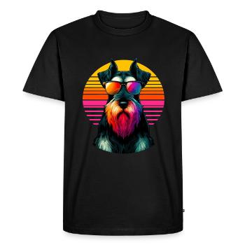 Retro Sunset Sunglasses Giant Schnauzer Schnauzers - Men's Premium Organic T-Shirt - black - Front - Nico (187cm)