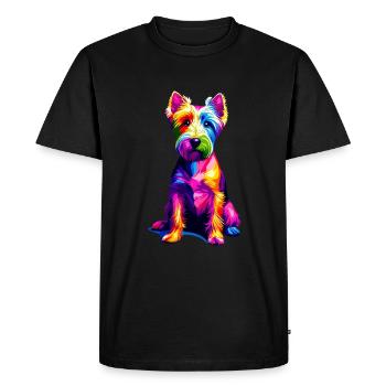 Colorful Pop Art Glen Of Imaal Terrier Terriers - Men's Premium Organic T-Shirt - black - Front - Nico (187cm)