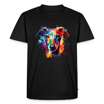 Éclaboussures colorées Art Lévrier Italien Italien - T-shirt Premium bio Homme - noir - Devant - Nico (187cm)