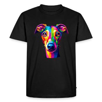 Pop Art coloré Italien Lévrier Italien - T-shirt Premium bio Homme - noir - Devant - Nico (187cm)