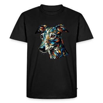 Polygon Art Italian Greyhound Italian - Men's Premium Organic T-Shirt - black - Front - Nico (187cm)