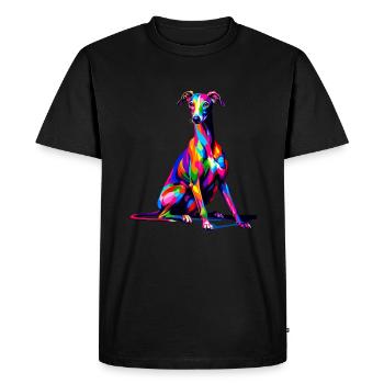 Pop Art coloré Italien Lévrier Italien - T-shirt Premium bio Homme - noir - Devant - Nico (187cm)