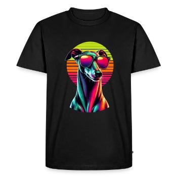 Lunettes de soleil rétro coucher de soleil italien Greyhound italien - T-shirt Premium bio Homme - noir - Devant - Nico (187cm)