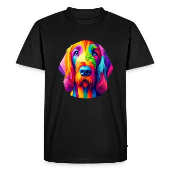 Colorful Pop Art Italian Spinone Italiano - Men's Premium Organic T-Shirt - black - Front - Nico (187cm)