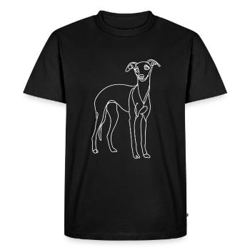 Line Art Italien Lévrier Italien - T-shirt Premium bio Homme - noir - Devant - Nico (187cm)