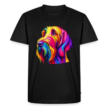 Colorful Pop Art Italian Spinone Italiano - Men's Premium Organic T-Shirt - black - Front - Nico (187cm)