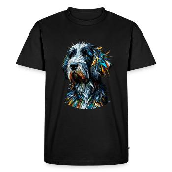 Polygon Art Italian Spinone Italiano - Men's Premium Organic T-Shirt - black - Front - Nico (187cm)