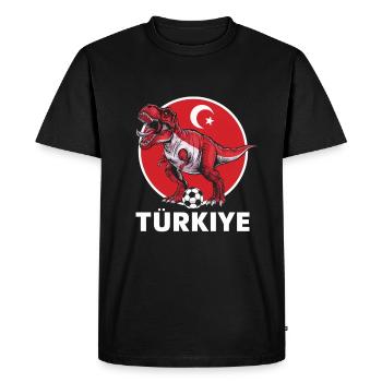 Turkey Dinosaur Football T-Rex Türkiye - Men's Premium Organic T-Shirt - black - Front - Nico (187cm)