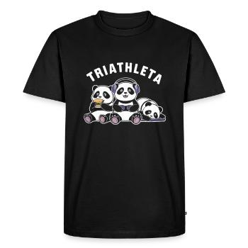 Gamer Triathlon Funny Pandas - Men's Premium Organic T-Shirt - black - Front - Nico (187cm)