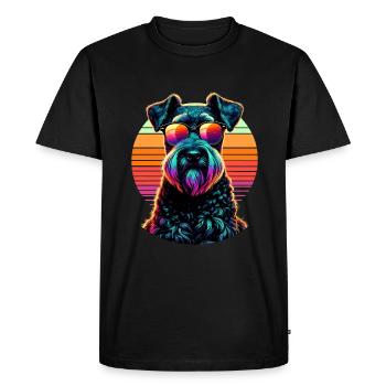Retro Sunset Sunglasses Kerry Blue Terrier - Men's Premium Organic T-Shirt - black - Front - Nico (187cm)