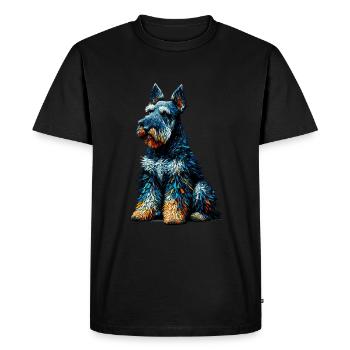 Polygon Art Kerry Blue Terrier Terriers - Men's Premium Organic T-Shirt - black - Front - Nico (187cm)