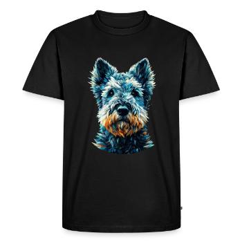 Polygon Art Kerry Blue Terrier Terriers - Men's Premium Organic T-Shirt - black - Front - Nico (187cm)