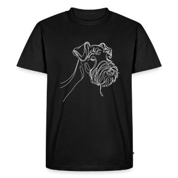 Line Art Kerry Blue Terrier Terriers - Men's Premium Organic T-Shirt - black - Front - Nico (187cm)