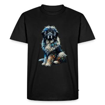 Polygon Art Komondor Hungarian Sheepdog Komondors - Men's Premium Organic T-Shirt - black - Front - Nico (187cm)