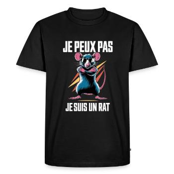 Rats stingy humor I can't I'm a rat - Men's Premium Organic T-Shirt - black - Front - Nico (187cm)