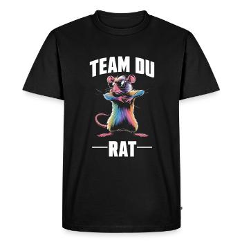 Team Du Rat Radin Humour Fun - T-shirt Premium bio Homme - noir - Devant - Nico (187cm)