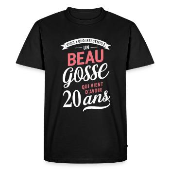 A handsome 20 year old funny birthday gift - Men's Premium Organic T-Shirt - black - Front - Nico (187cm)