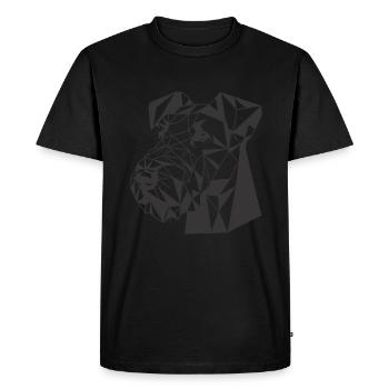 Dessin au trait géométrique Airedale Terrier Bingley - T-shirt Premium bio Homme - noir - Devant - Nico (187cm)