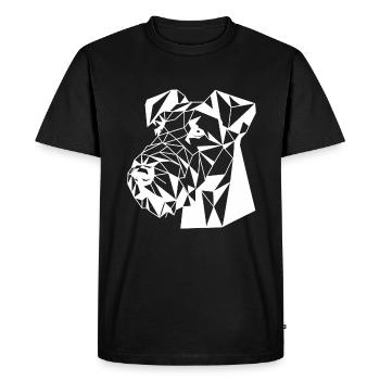 Dessin au trait géométrique Airedale Terrier Bingley - T-shirt Premium bio Homme - noir - Devant - Nico (187cm)