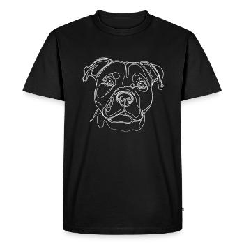 Line Art Staffordshire Bull Terrier Staffy - T-shirt Premium bio Homme - noir - Devant - Nico (187cm)
