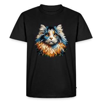 Polygon Art American Curl - Men's Premium Organic T-Shirt - black - Front - Nico (187cm)