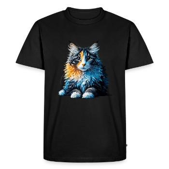 Polygon Art American Curl - Men's Premium Organic T-Shirt - black - Front - Nico (187cm)