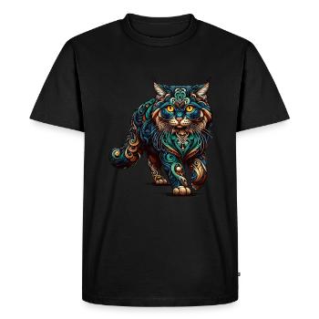 Mandala Art American Curl - T-shirt Premium bio Homme - noir - Devant - Nico (187cm)