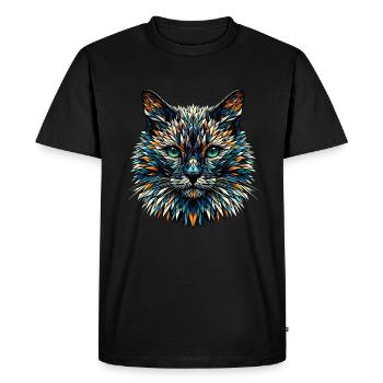 Polygon Art Bombay Cat - Men's Premium Organic T-Shirt - black - Front - Nico (187cm)